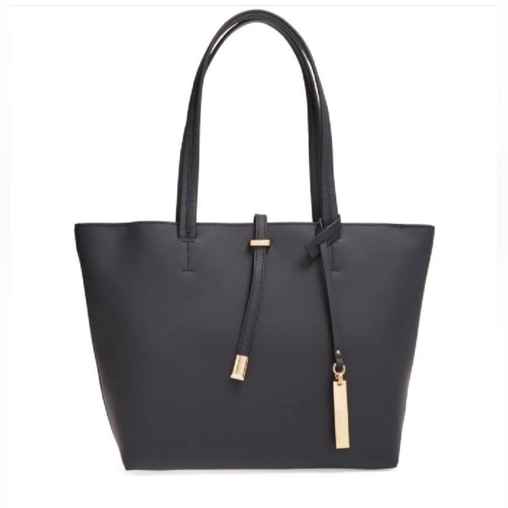 Vince Camuto Black Leather Tote Bag - Picture 1 of 10